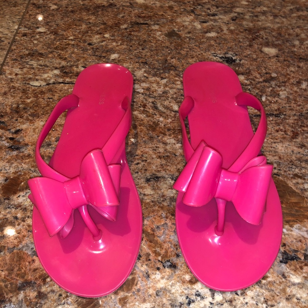HOT PINK JELLY SANDALS